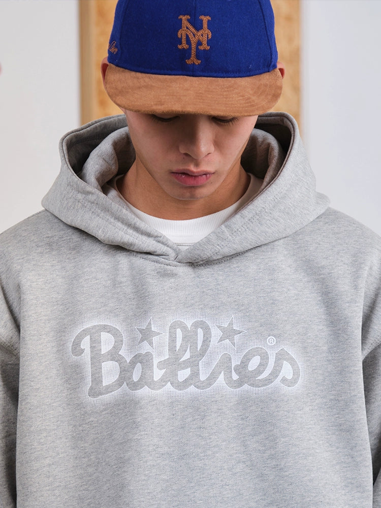Battles Embroidered Fleece Loose Hoodie