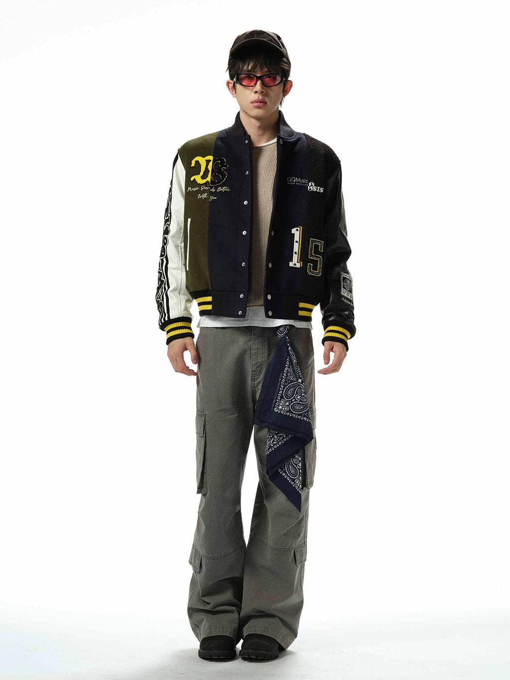 WHOOSIS Deconstructed Splicing Heavy Craft Baseball Jacket