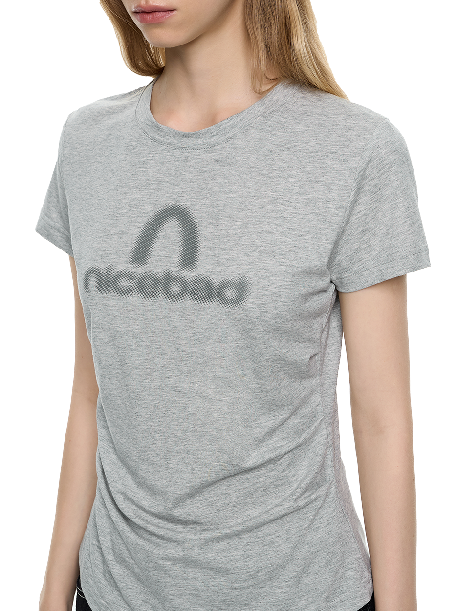 NICEBAD Wrinkle Print Front Shoulder Tight Versatile Tee