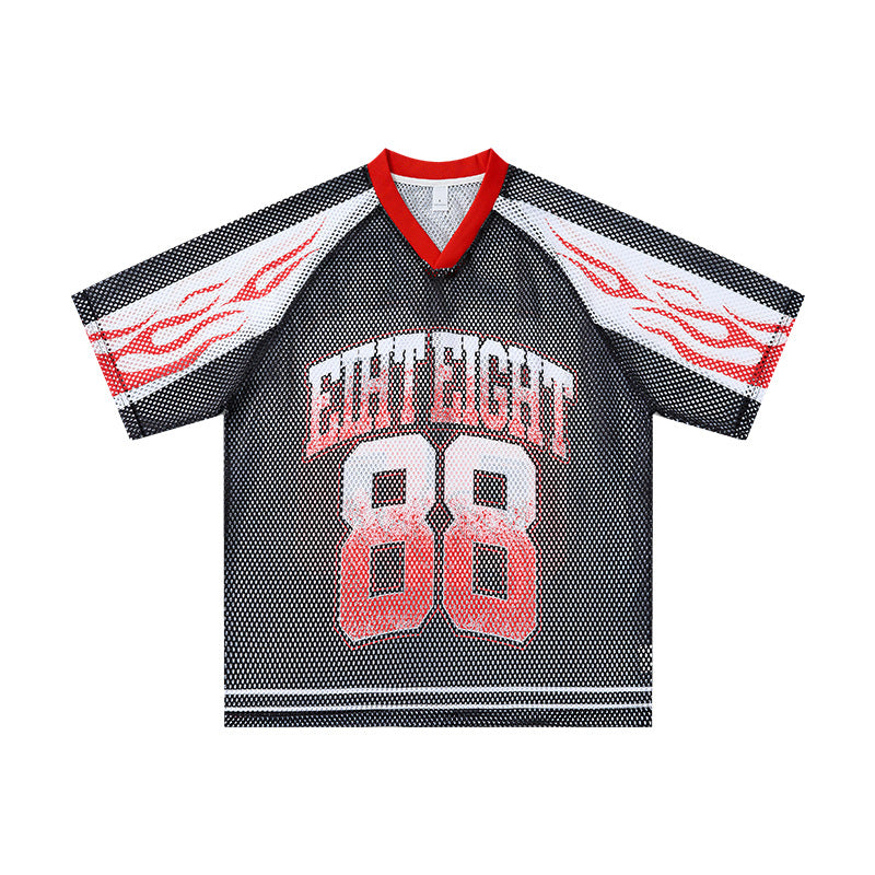 Inflation Flame Printing Loose Breathable Tee