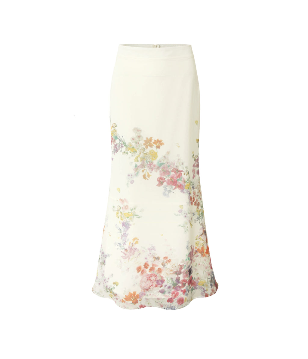 LOUMUTAKU Flower Waterprint Lazy Suspender Dress