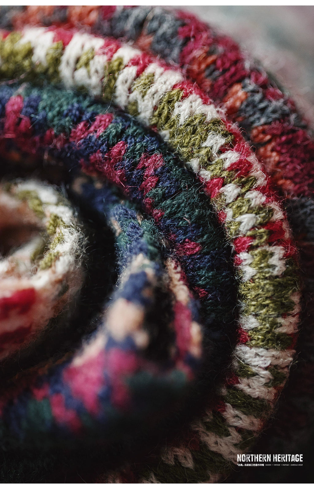 Maden Vintage Scarf Warm Wool Hat Knitted Set