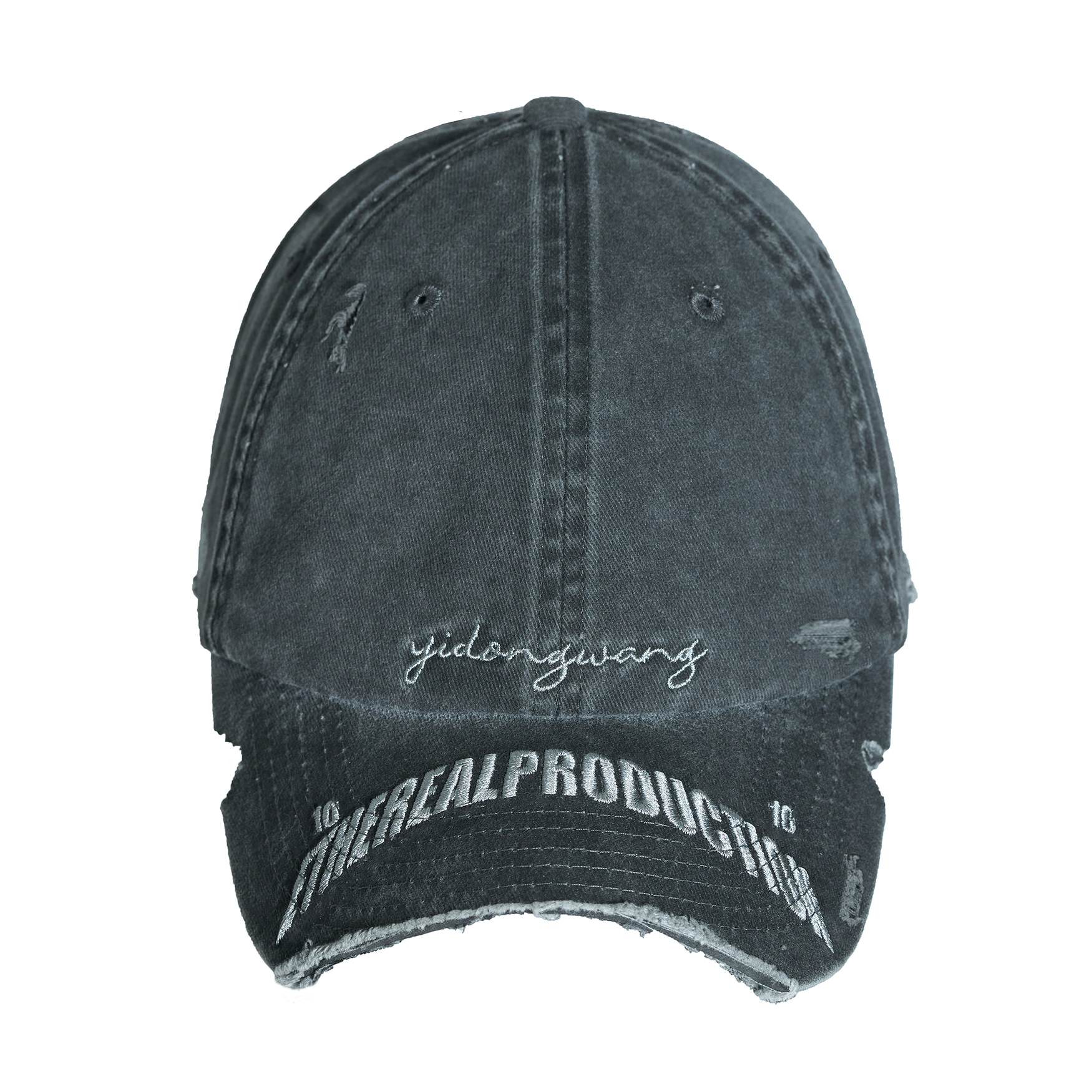 ETHEREAL PRODUCTION Washed Cut Damaged Old Embroidered Cap