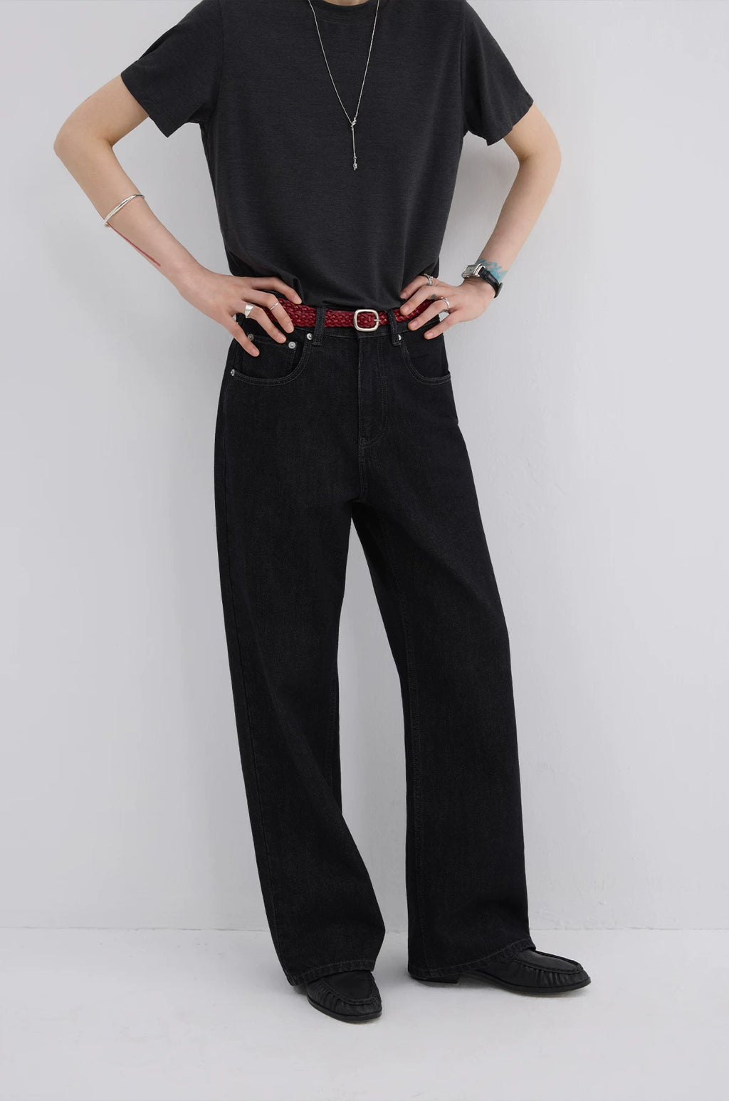 Sameuoo Vintage High Waist Straight Jeans