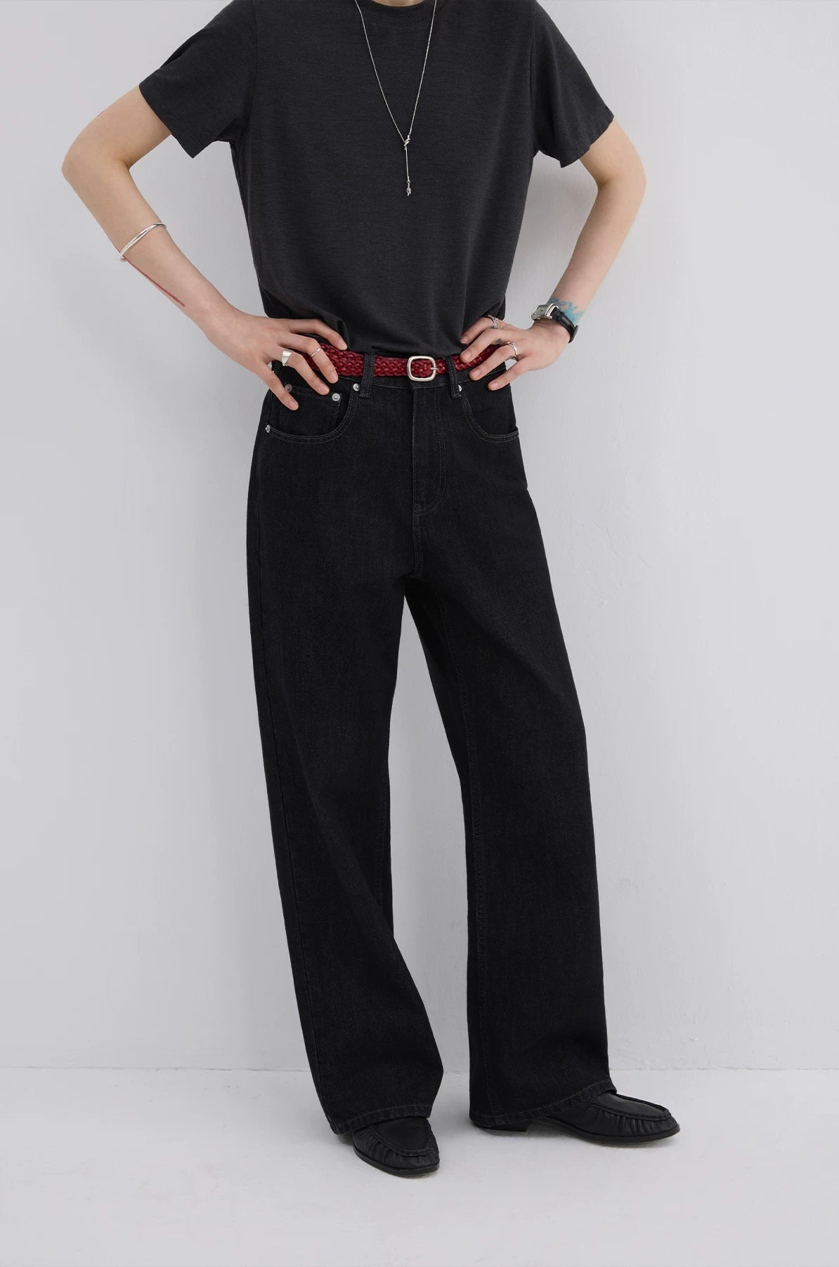 Sameuoo Vintage High Waist Straight Jeans