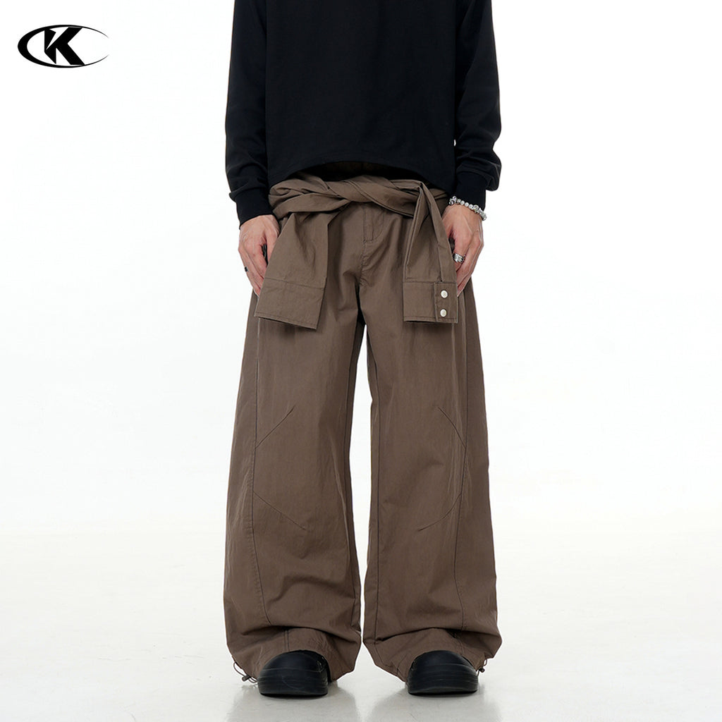 11KN pleated casual Maillard Fake Sleeve pants