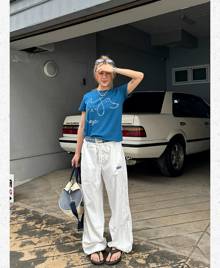 CCYE Stick Figure Front Shoulder Casual Tee