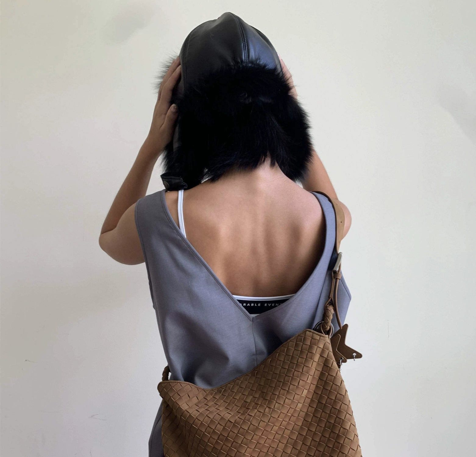 ECODAY Vintage Suede Woven Crossbody Bag