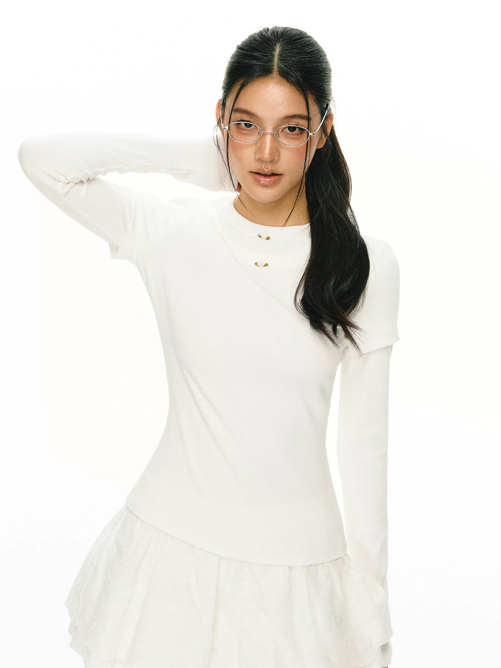 Ariseism Slim Fit Crew Neck Versatile Long Sleeve