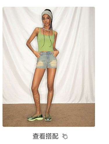 ABMY Sexy Hip-wrapped Denim Shorts