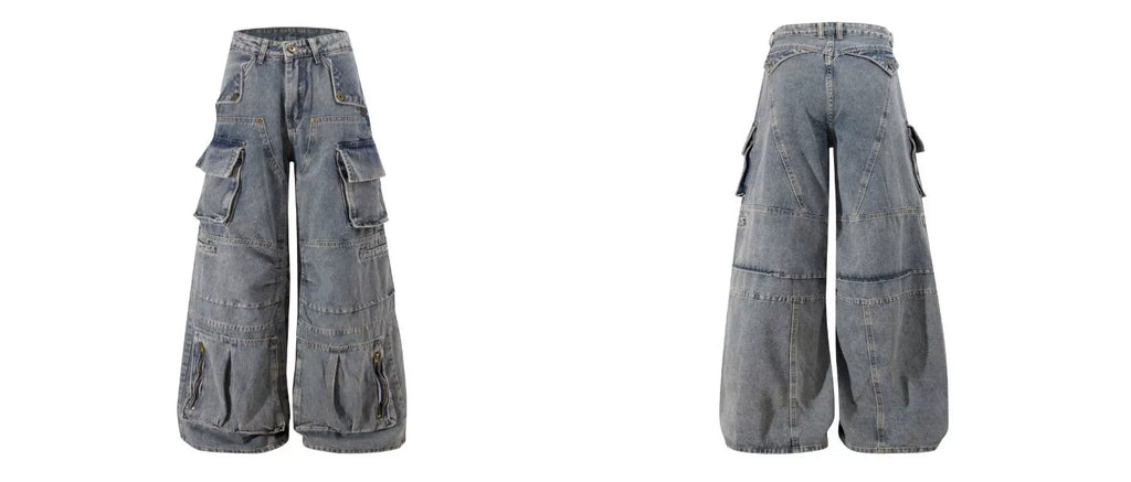BLACKLISTS Deconstructed Multi-pocket Tooling Jeans