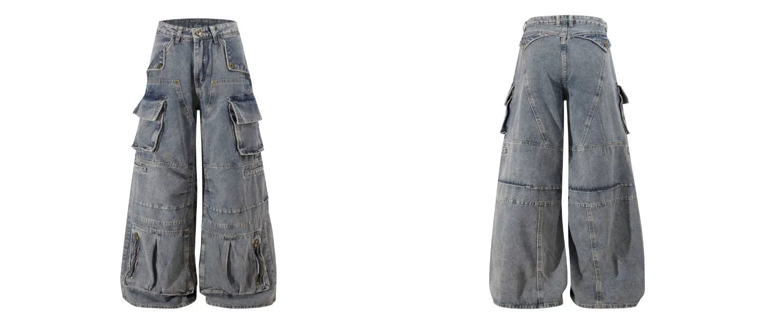 BLACKLISTS Deconstructed Multi-pocket Tooling Jeans