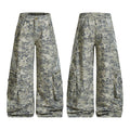 NOMANIAI Loose Straight Multi-pocket Light Camouflage Overalls