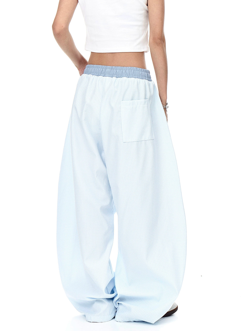 BLACKLISTS Contrast Striped Pleated Wide-leg Scimitar Pants