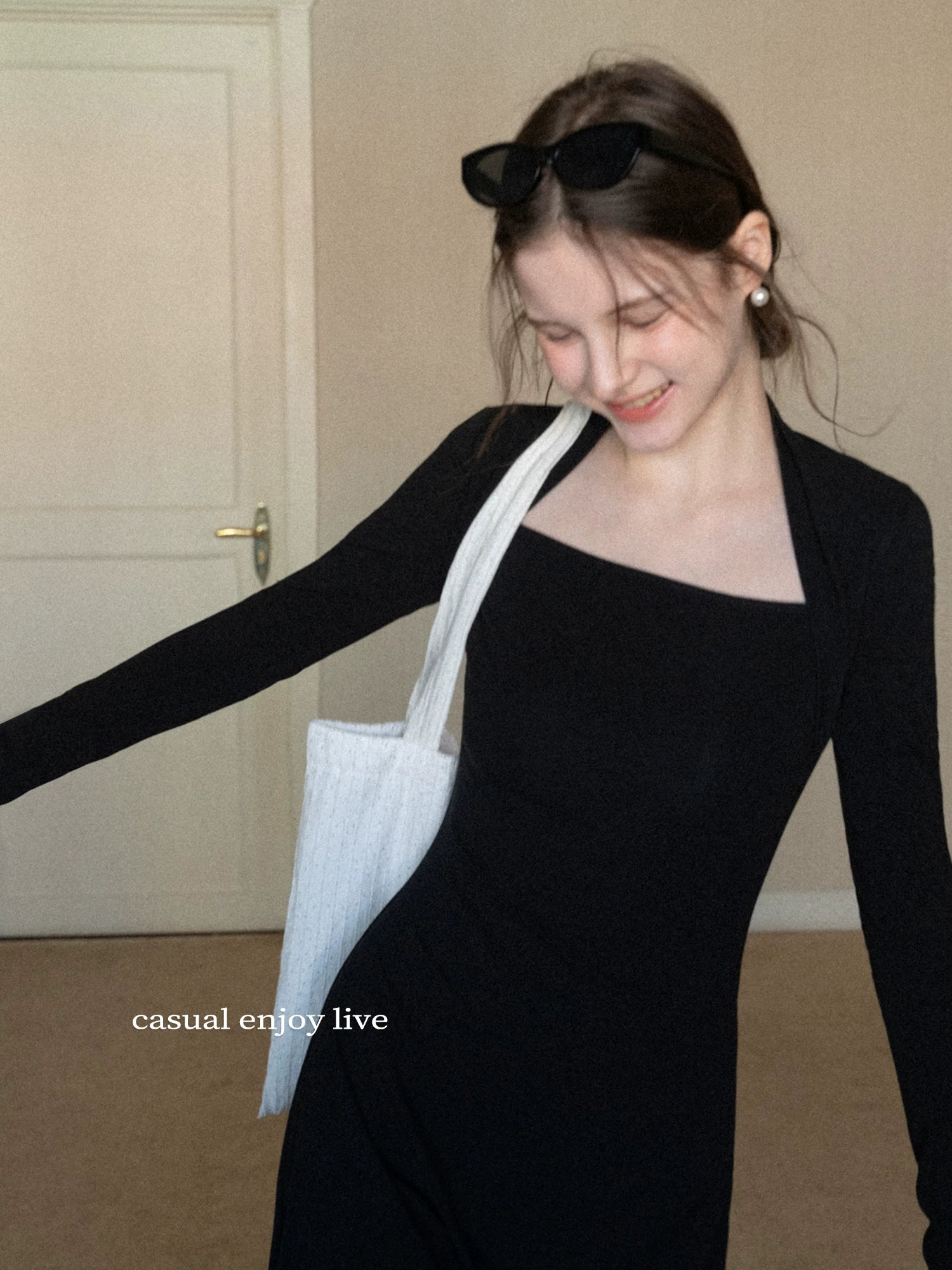 EGGKA Slim and Thin Temperament Pullover Dress