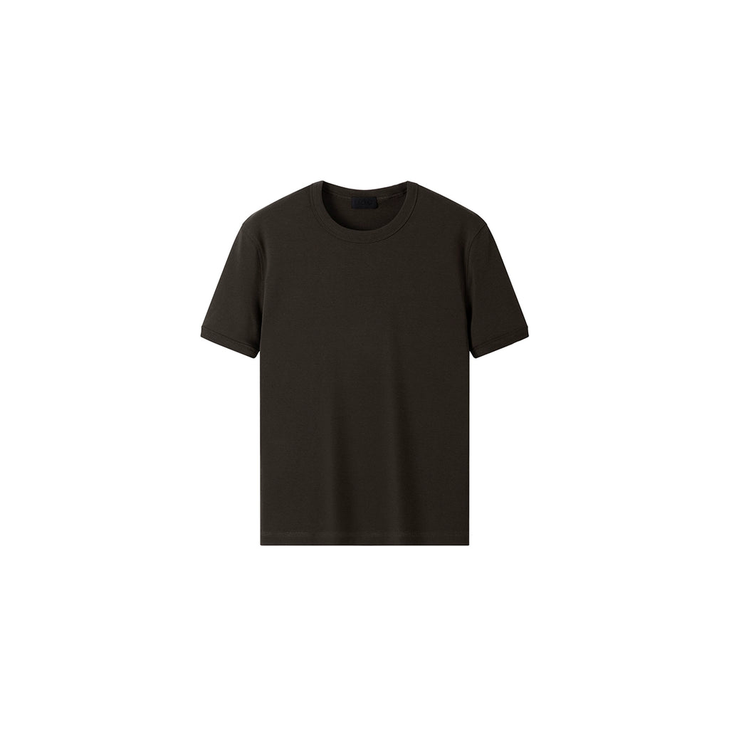 PLUS NO LOGO Elastic Sleeve Crew Neck Closed Sleeve Tee