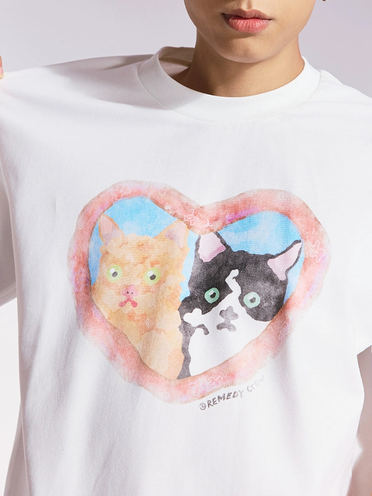 Remedy Cat Loose Round Neck Tee