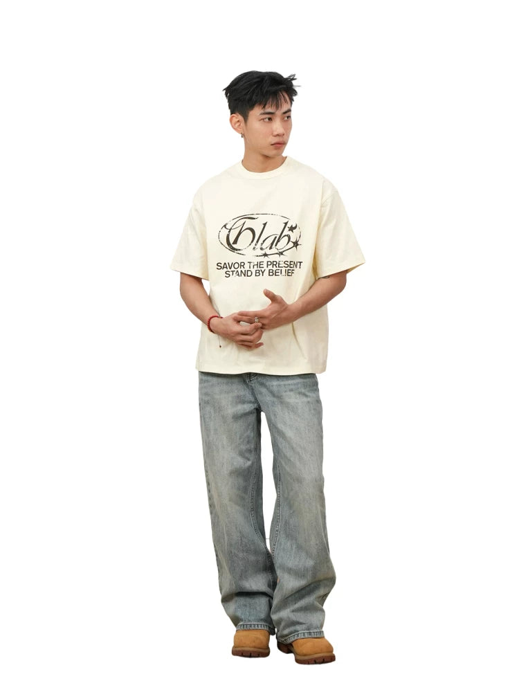 GOODLIVEABLE Digital Direct Injection LOGO Printing Loose Tee