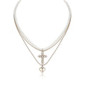 1JINN Love Pearl Cross Clavicle Chain