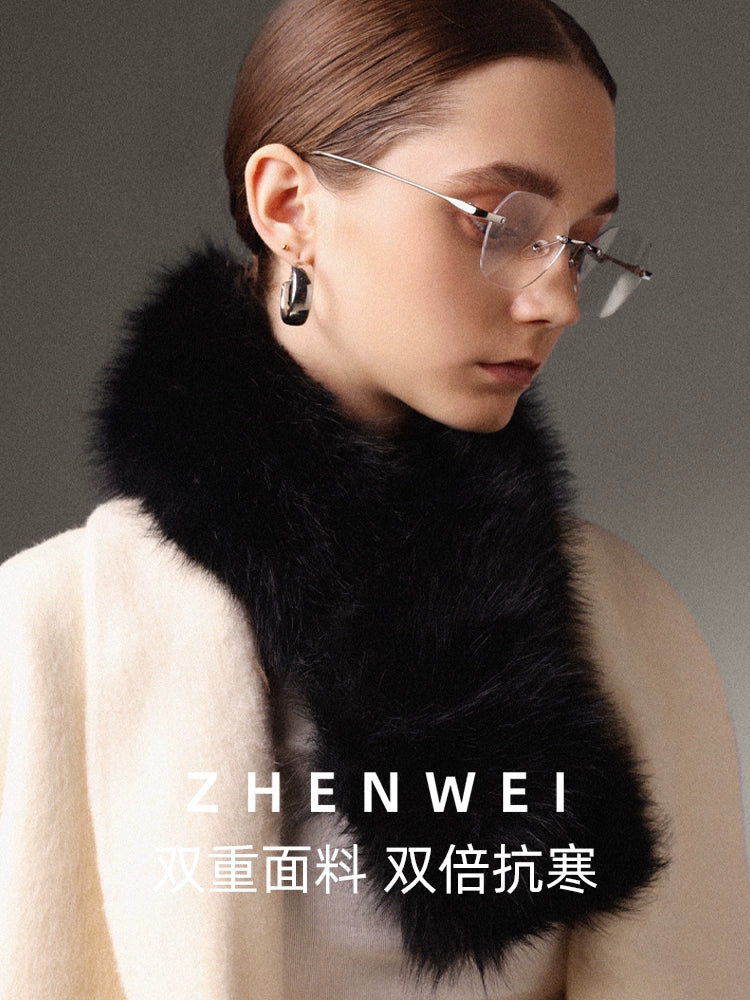ZHENWEI Thickened Furry Scarf