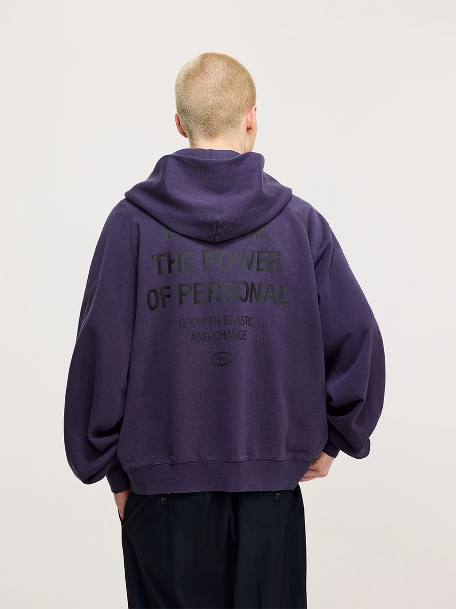 ATRY Water Ripple Washed Old Printed Hooded Jacket