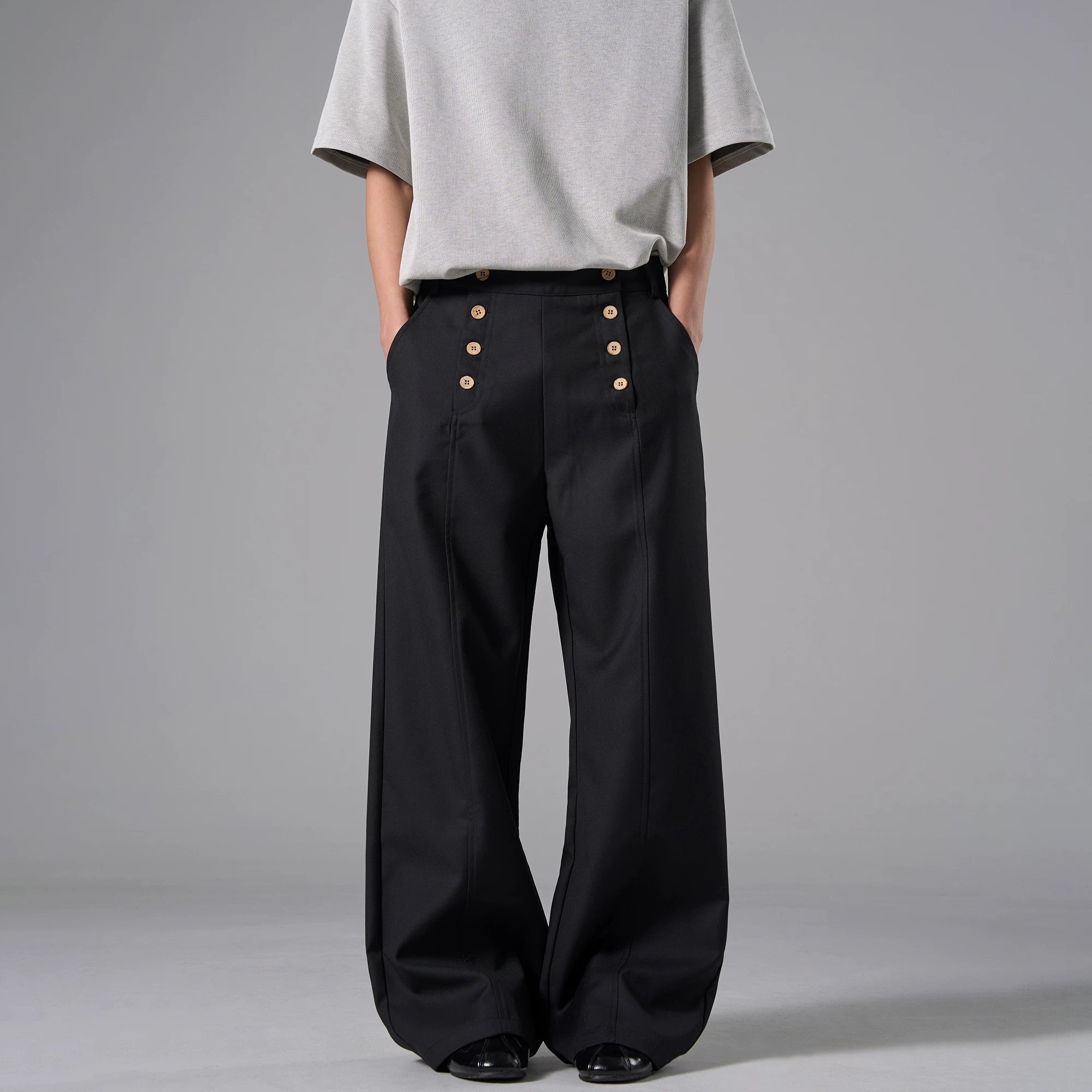 TRUQUEST Vintage Double-breasted Casual Pants