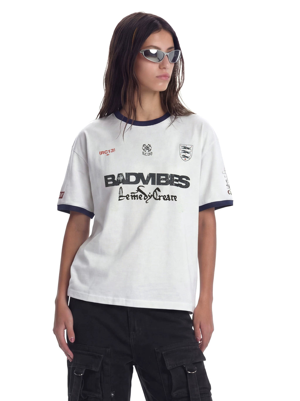 Remedy Vintage Loose Crew Neck Letter Print Tee