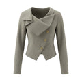 JIKOO Lapel Slim-fit Irregular Shirt