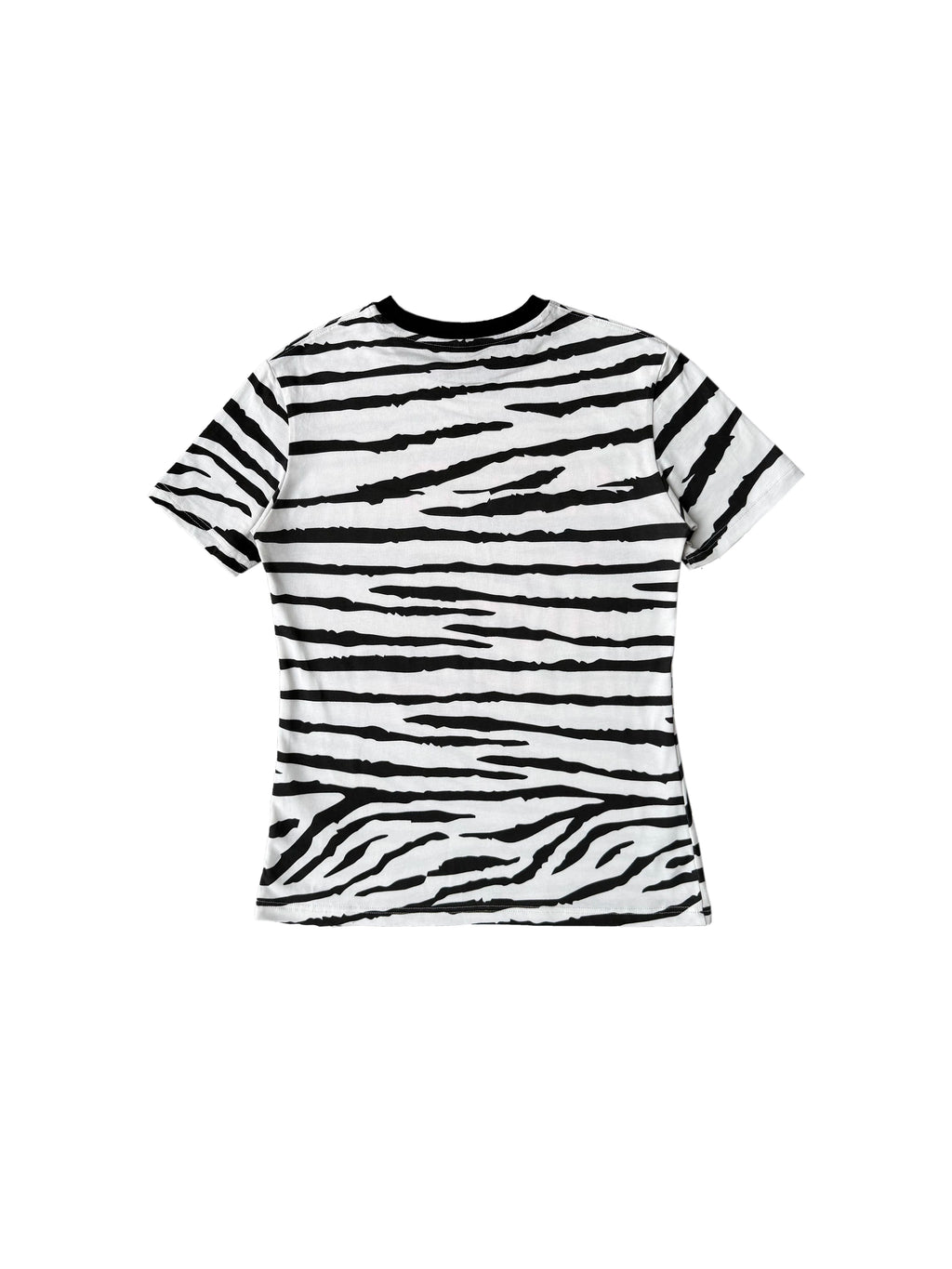 CHAI Zebra Pattern Glitter Printing Casual Tee