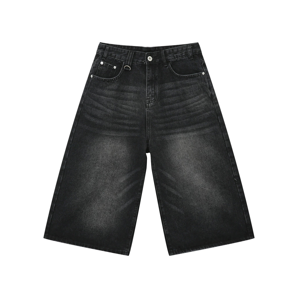 PUBLICRADIO Retro Silhouette Washed Denim Cropped Shorts