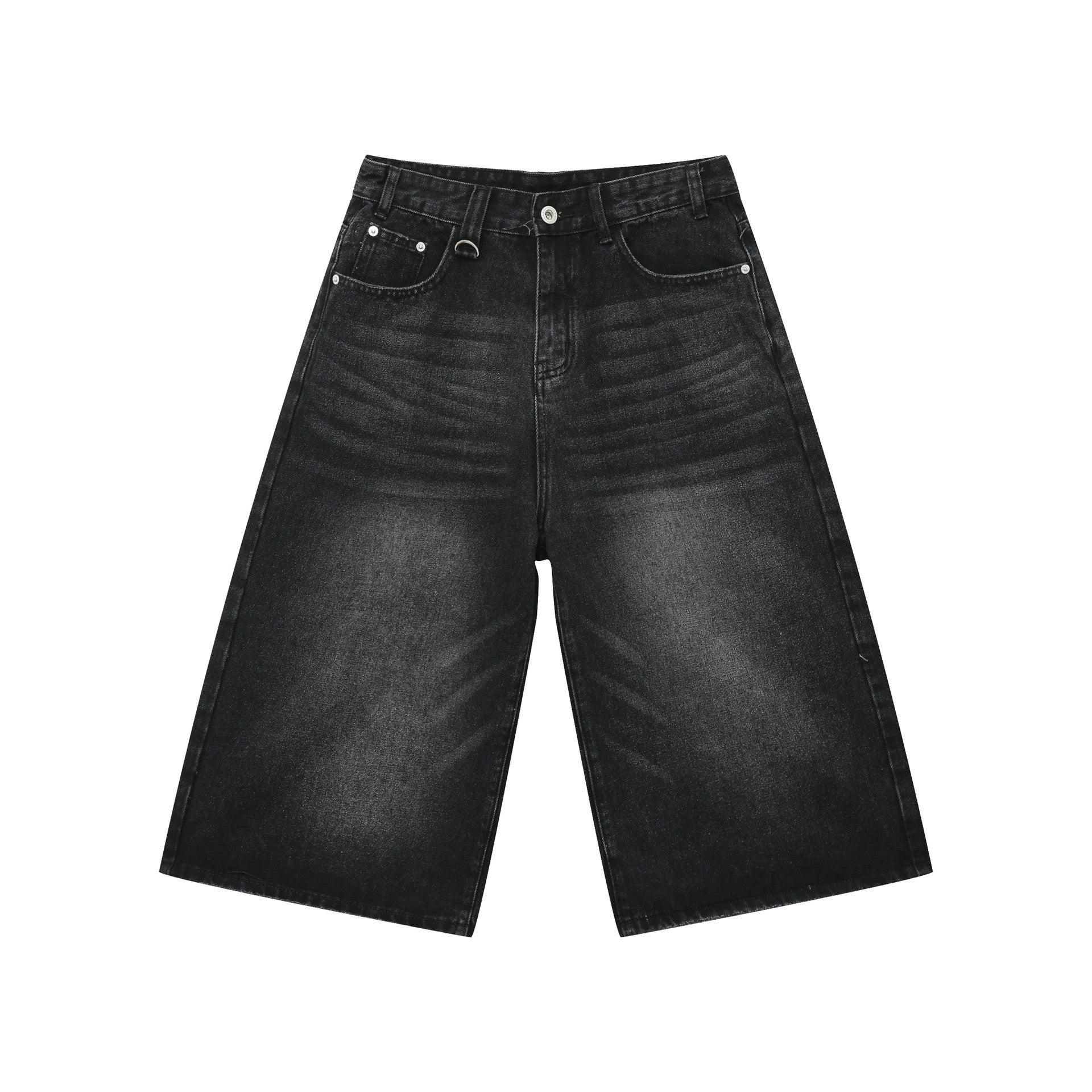 PUBLICRADIO Retro Silhouette Washed Denim Cropped Shorts
