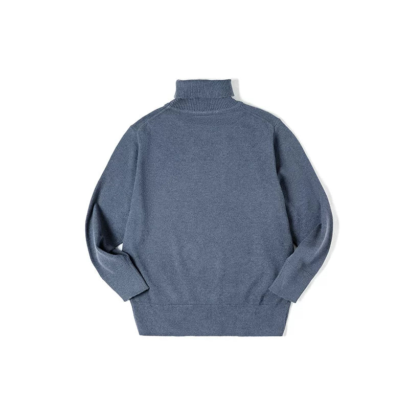 Madden Casual Solid Color Turtleneck Knitted Sweater