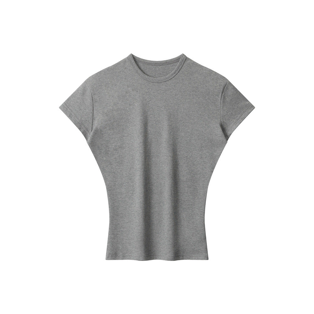 Nariele Simple Front Shoulder Slim Fit Waist Tee