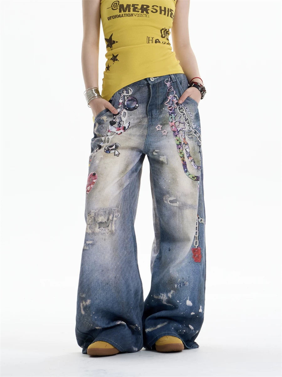 ONLPP Cartoon Chain Print Jeans