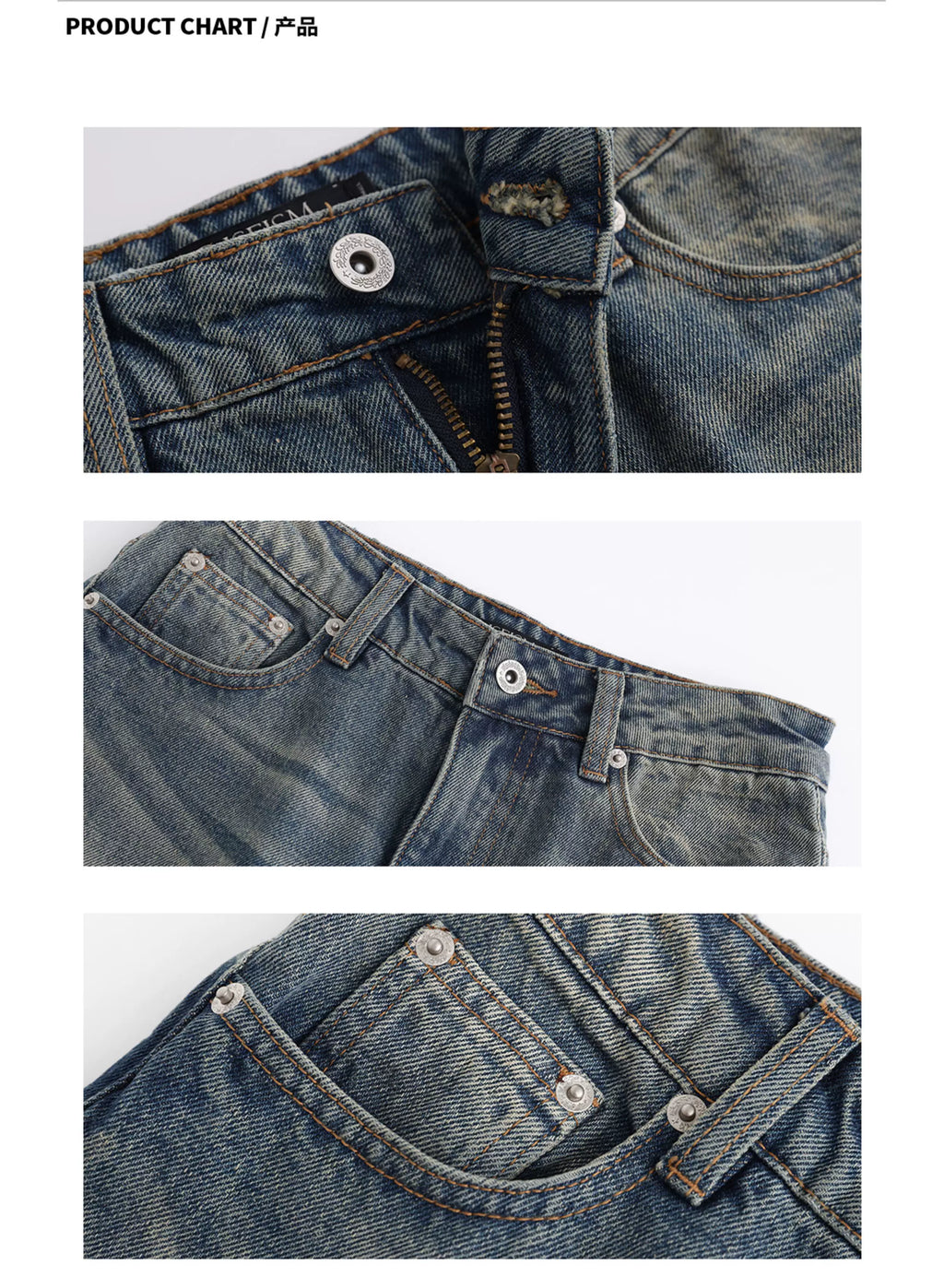 Ariseism Vintage Wide Leg Casual Jeans