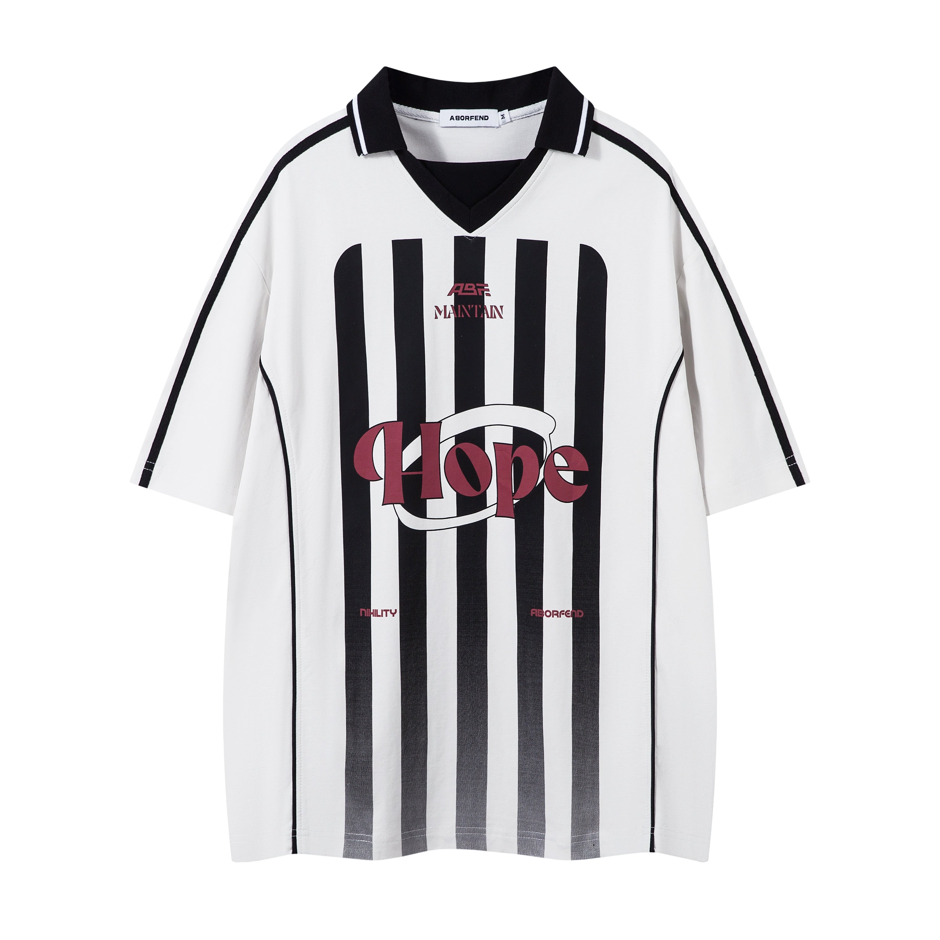 BeOurRule Vintage Striped Polo Shirt V-neck Loose Tee