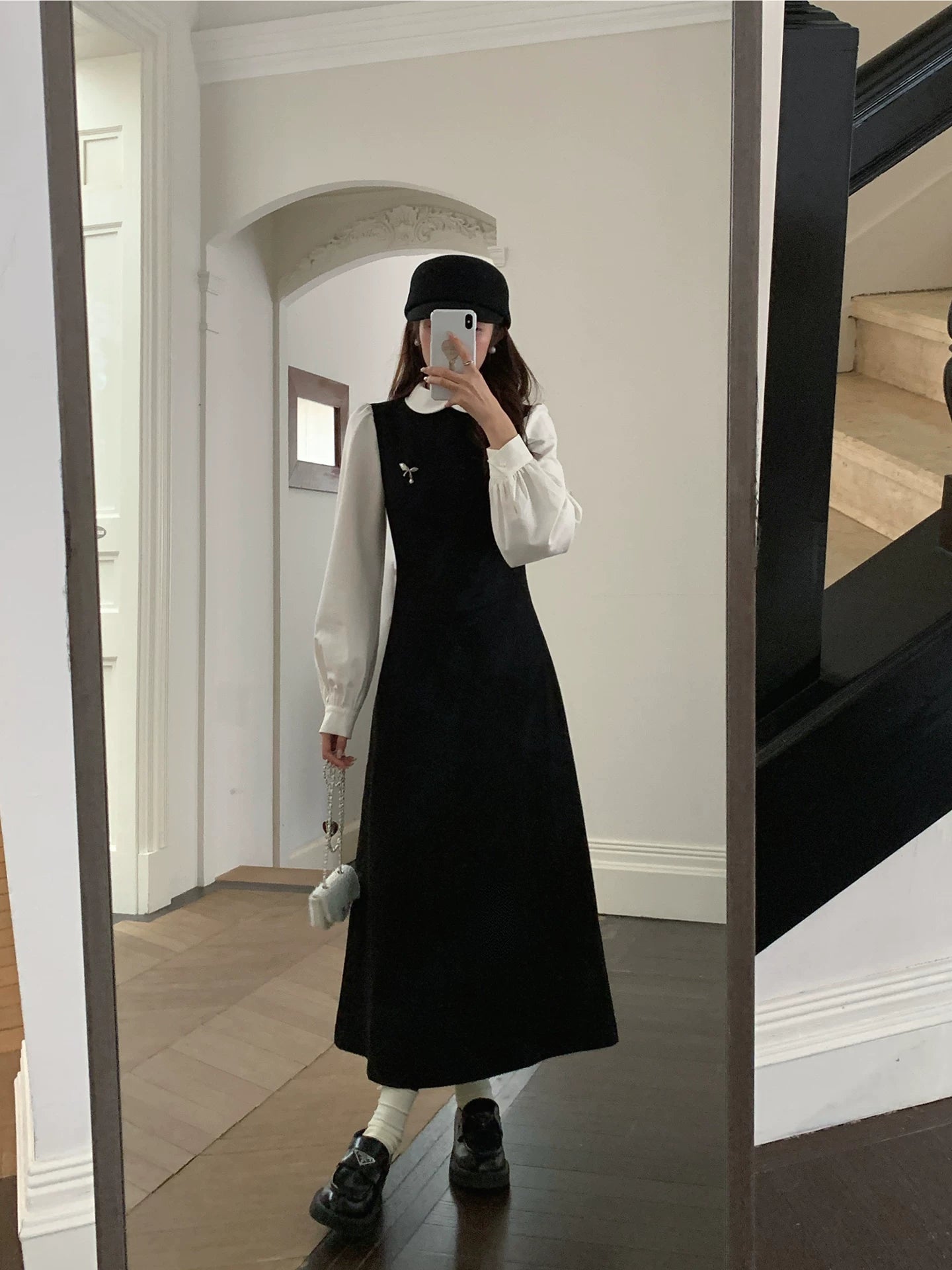Even Korean Exquisite Simple Fake Two Waist Dress