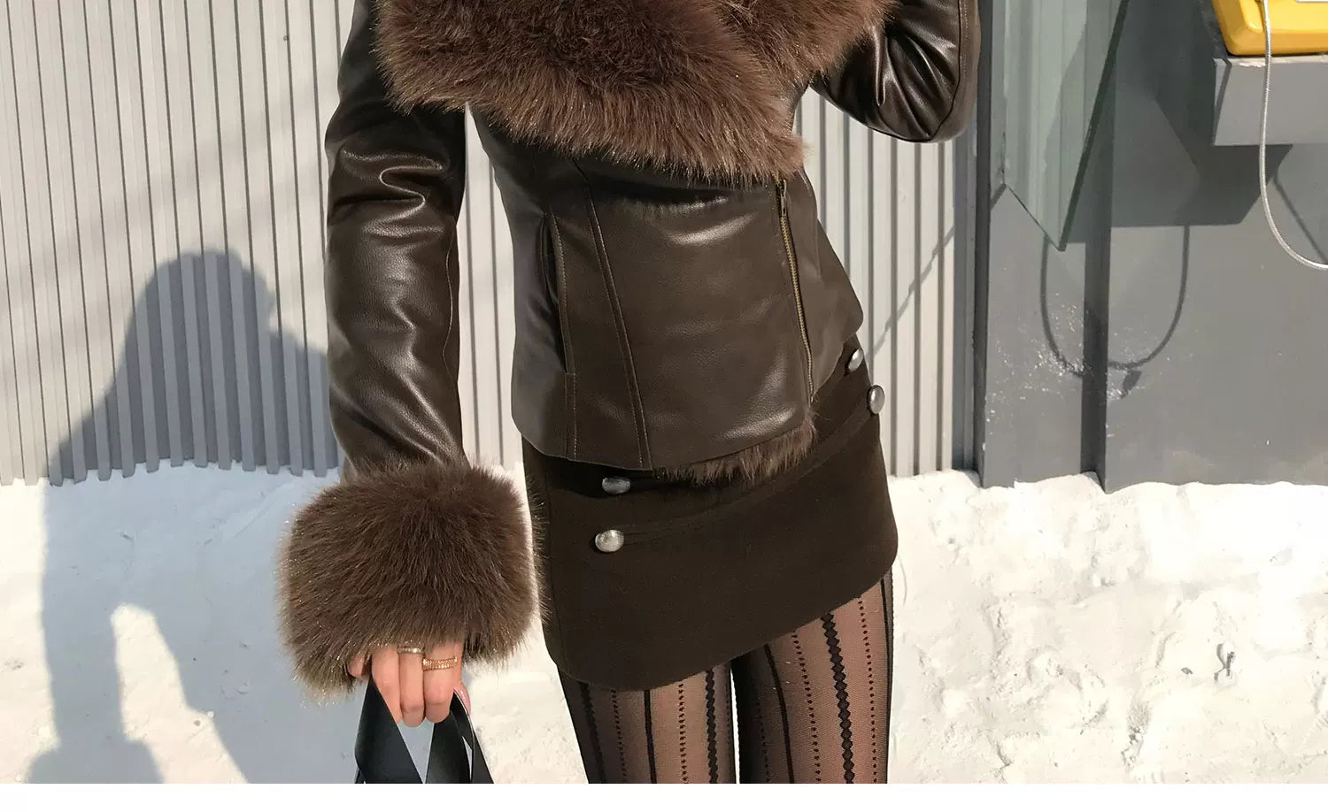 Audwyn Heavy Industries Woolen Half Body Skinny Hip Wrap Skirt