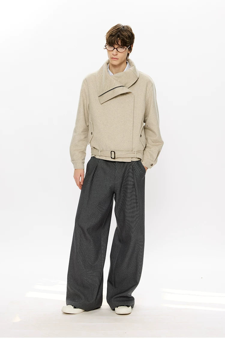 KREATE 50% Merino Wool Slanted Zip Multi-neck Jacket