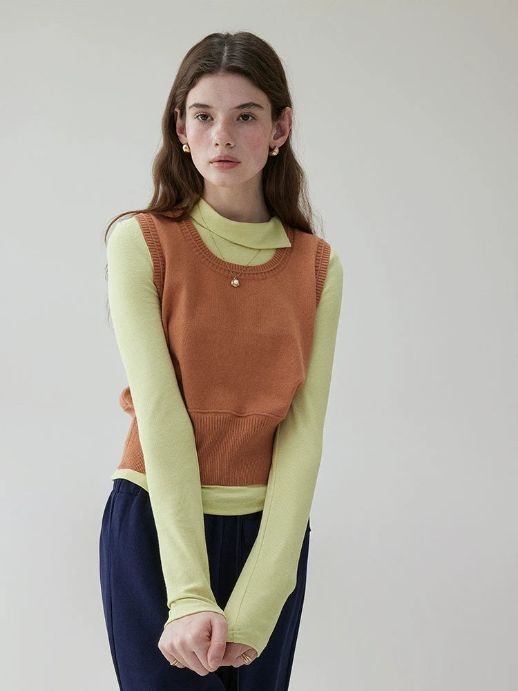 VOOE Waist Sleeveless Knitted Vest