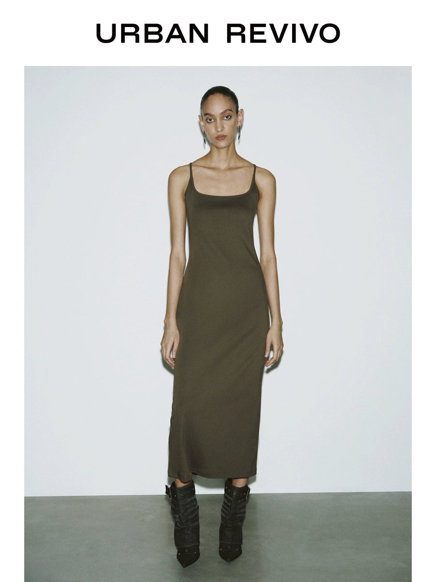 URBAN REVIVO Minimalist Back Slim Sleeveless Dress