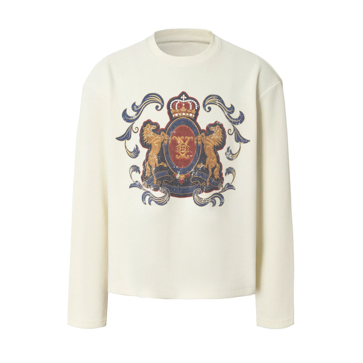 YADcrew Vintage Waffle Bead Long Sleeve