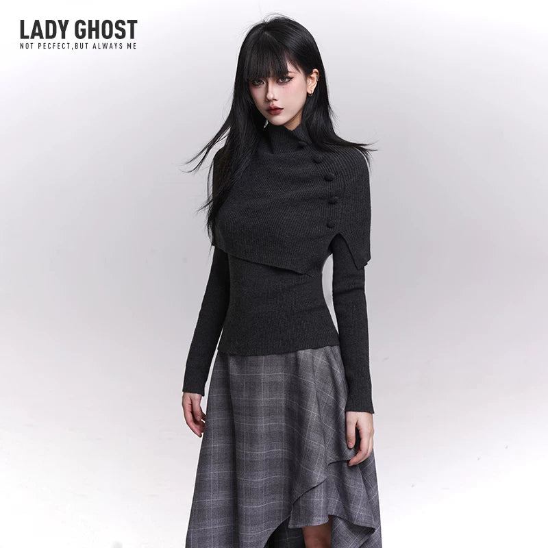 Ladyghost Casual Versatile Knitted Sweater Two-piece Set