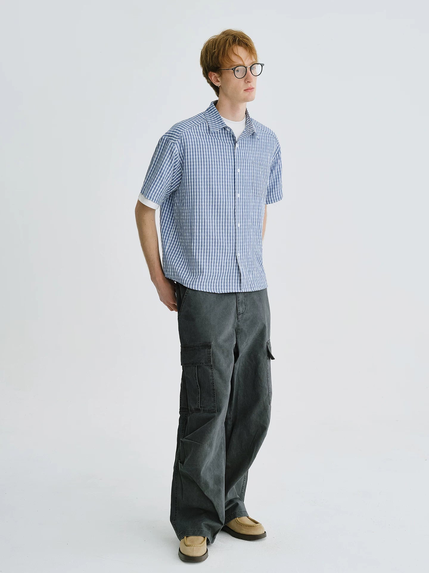 LIVINGTOWN Versatile Casual Lapel Plaid Shirt