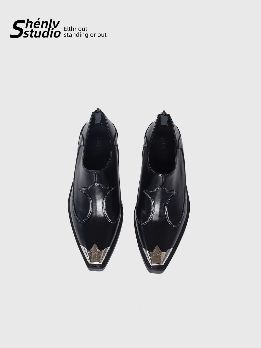 SHENLV STUDIO Pointed-toed High-heeled Leather Shoes