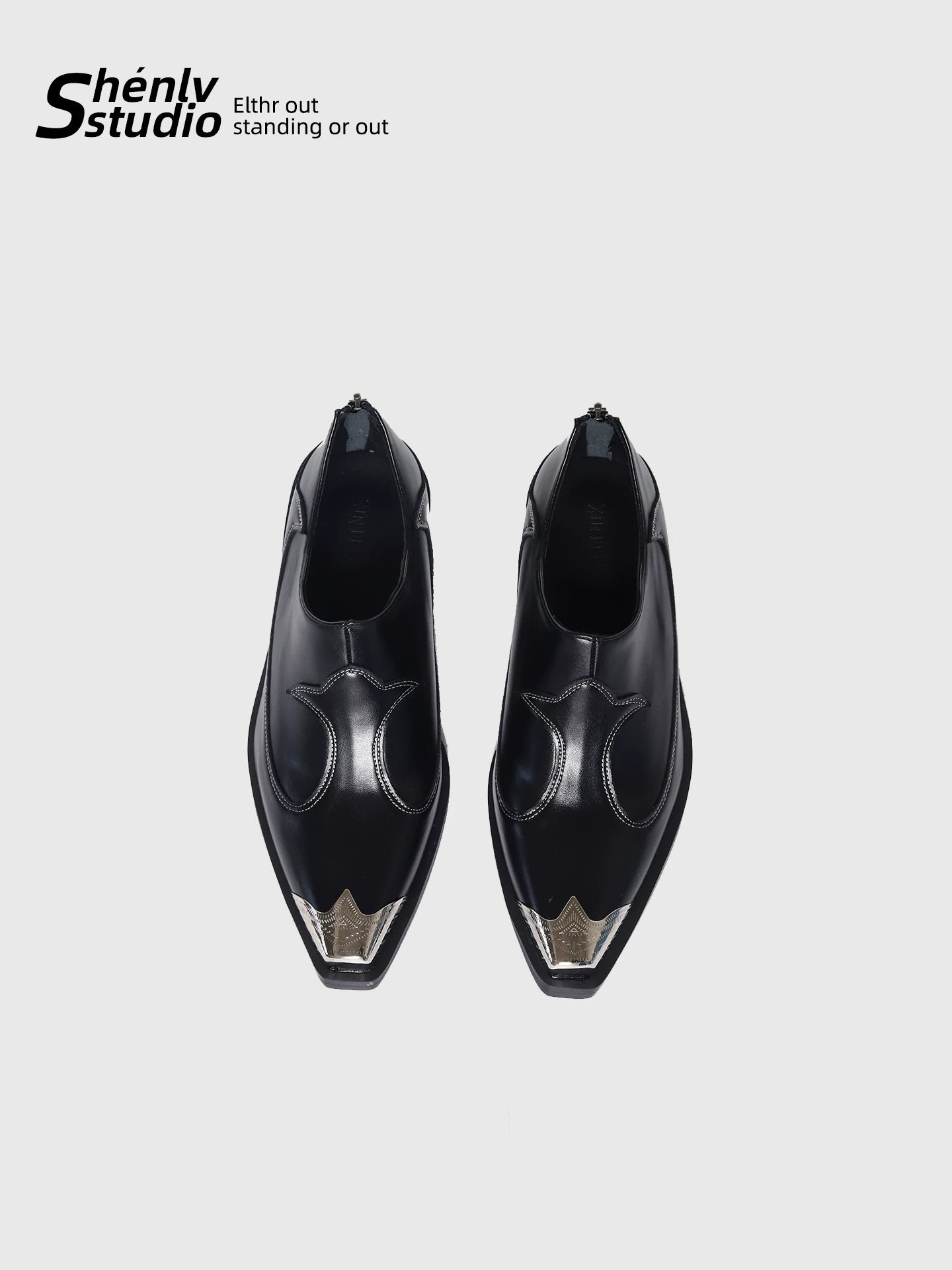 SHENLV STUDIO Pointed-toed High-heeled Leather Shoes