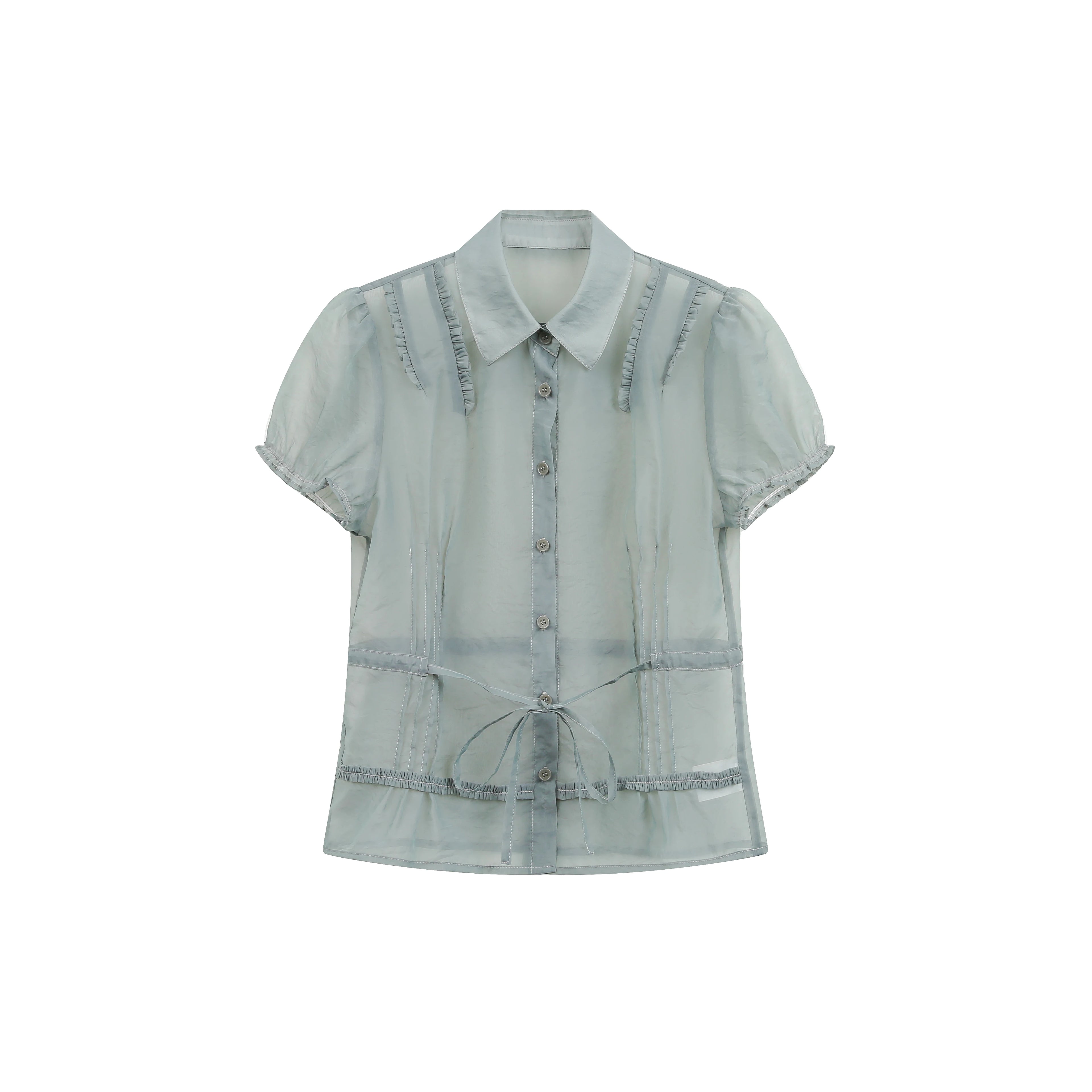 JIKOO Lace Drawstring Thin Shirt
