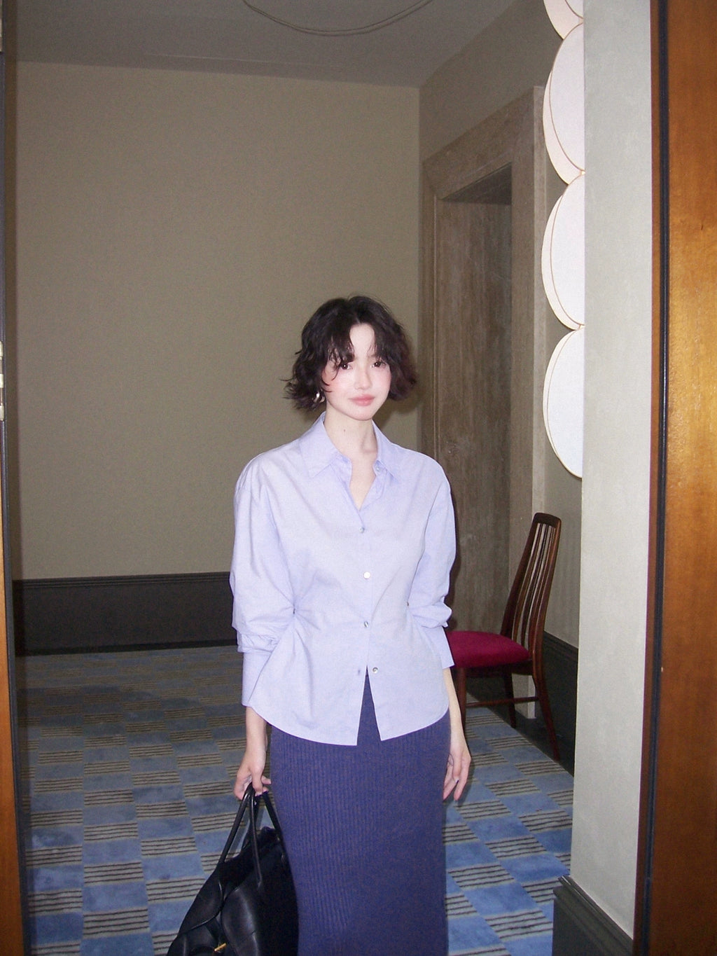 KELIFAN Hong Kong Style Retro Waist Shirt