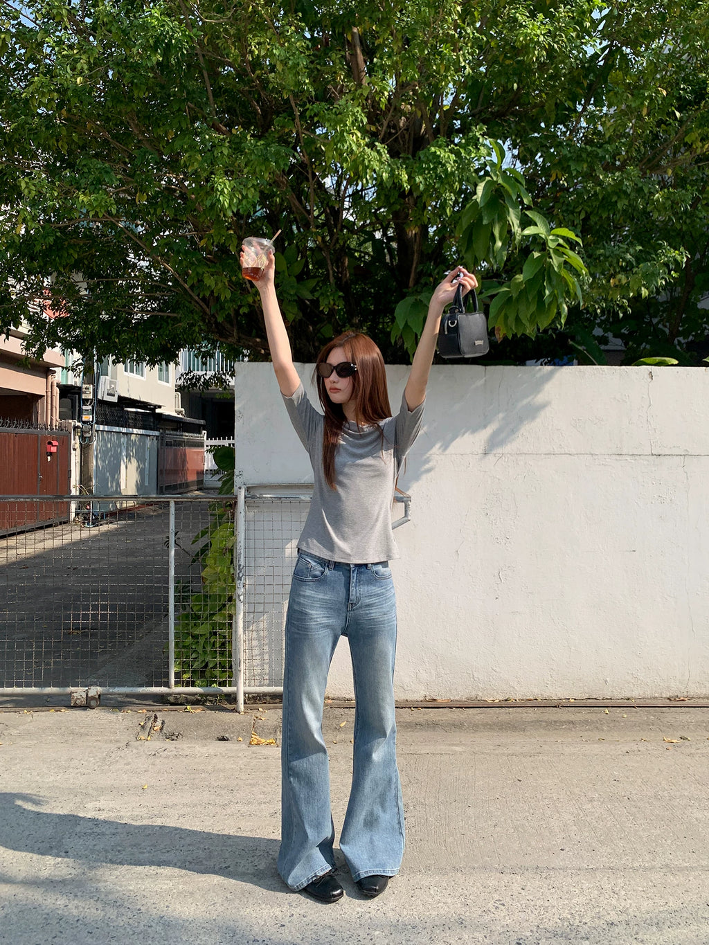 KANO Pleated Micro-elastic Horn Jeans