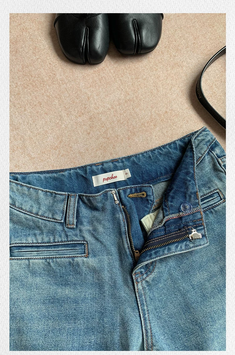 Popchee No Waist Fake Pocket Design Skinny Jeans
